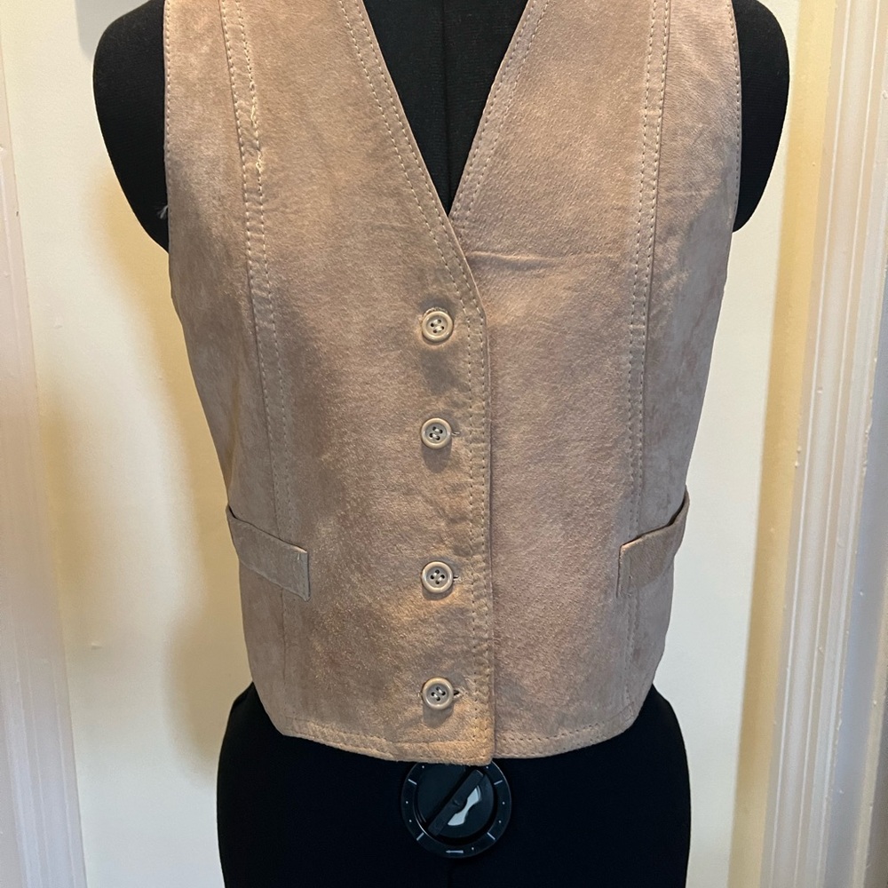Tan Button-Up Vest